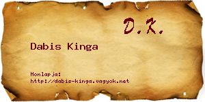 Dabis Kinga névjegykártya